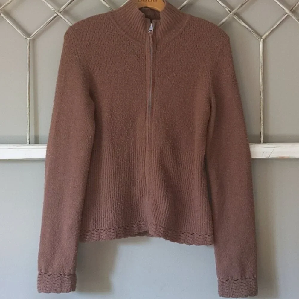 Anthropologie Sleeping on Snow zip front sweater - Picture 1 of 5
